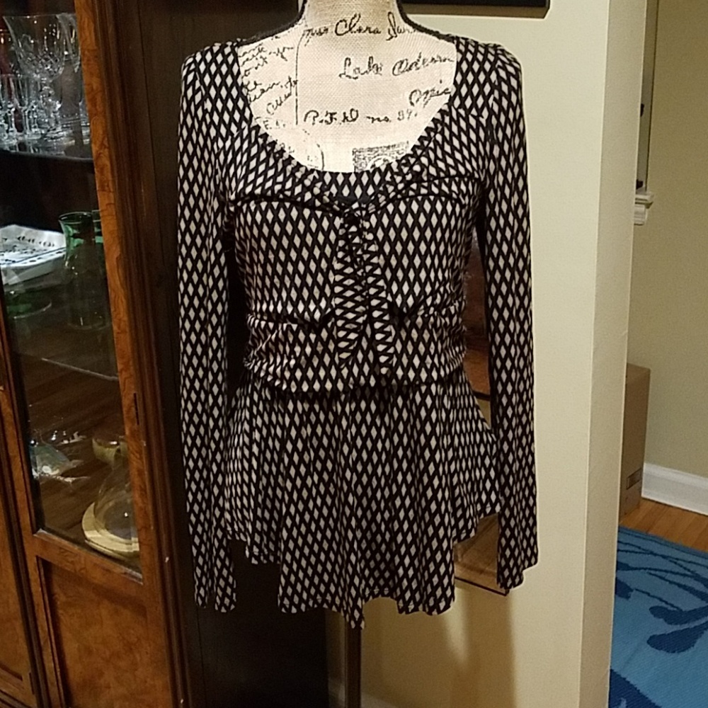 Black and Brown  Anthropologie Top Medium